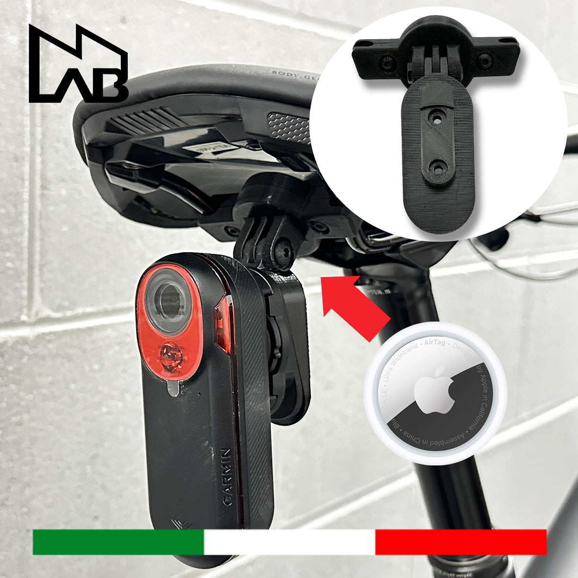 35N - Staffa Supporto Garmin VARIA RCT 715 716 AirTag Sella Bici