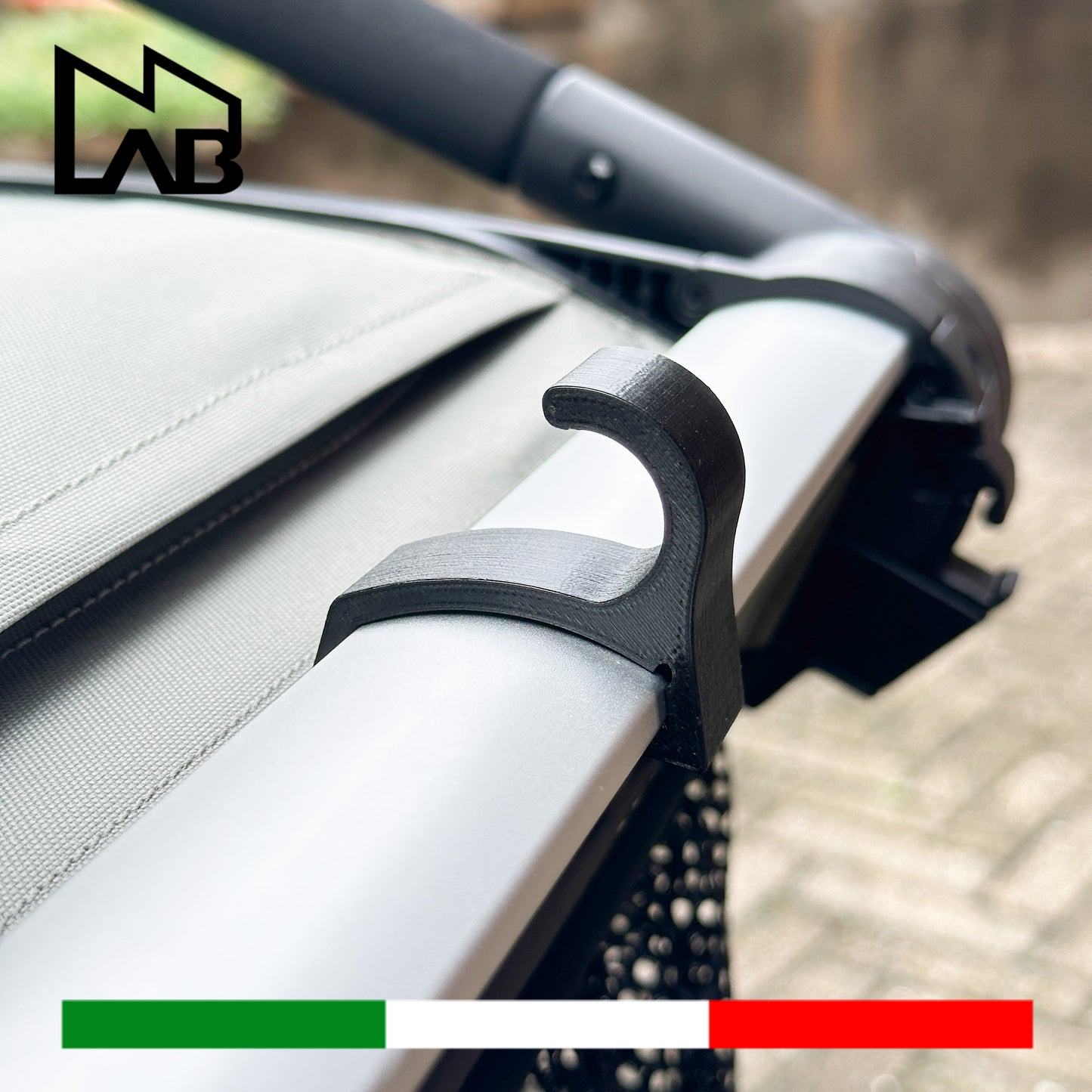 2X Ganci Porta Borsa Zaino Casco Per Carrelli Thule Chariot e Urban Glide