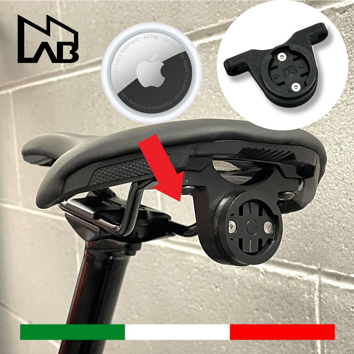 73N - Bryton Gardia + AirTag Mount Bracket for Specialized SWAT Saddle